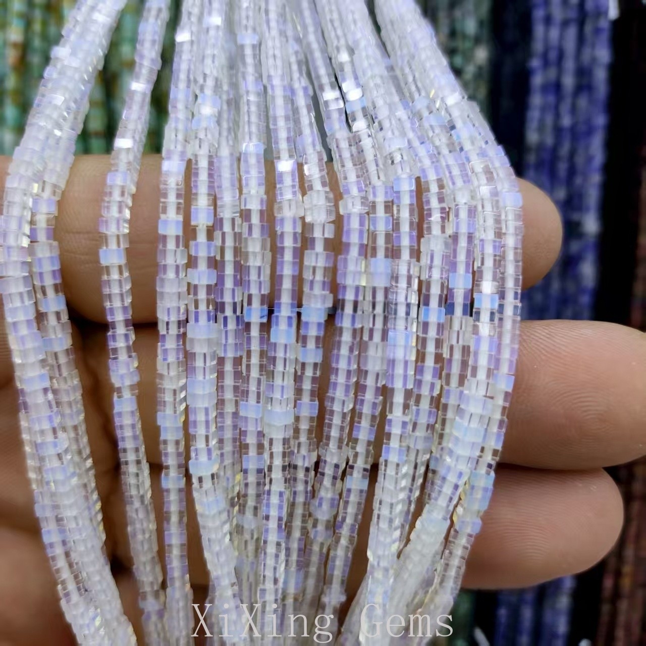 1x2mm High Quality Synthetic Opal Flat Square Disc Spacer Beads for Jewelry DIY