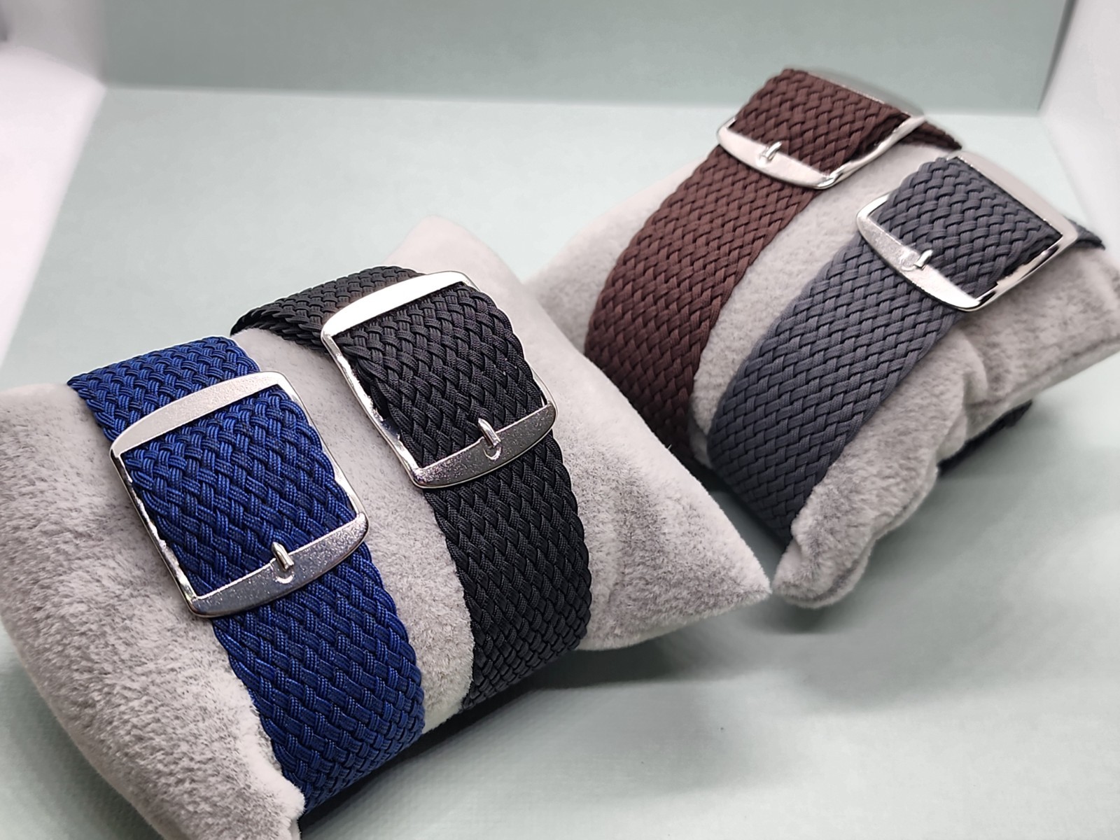Four 1960’s-70’s NOS 20mm Perlon Woven Nylon 1 Piece Military Style Watch Bands