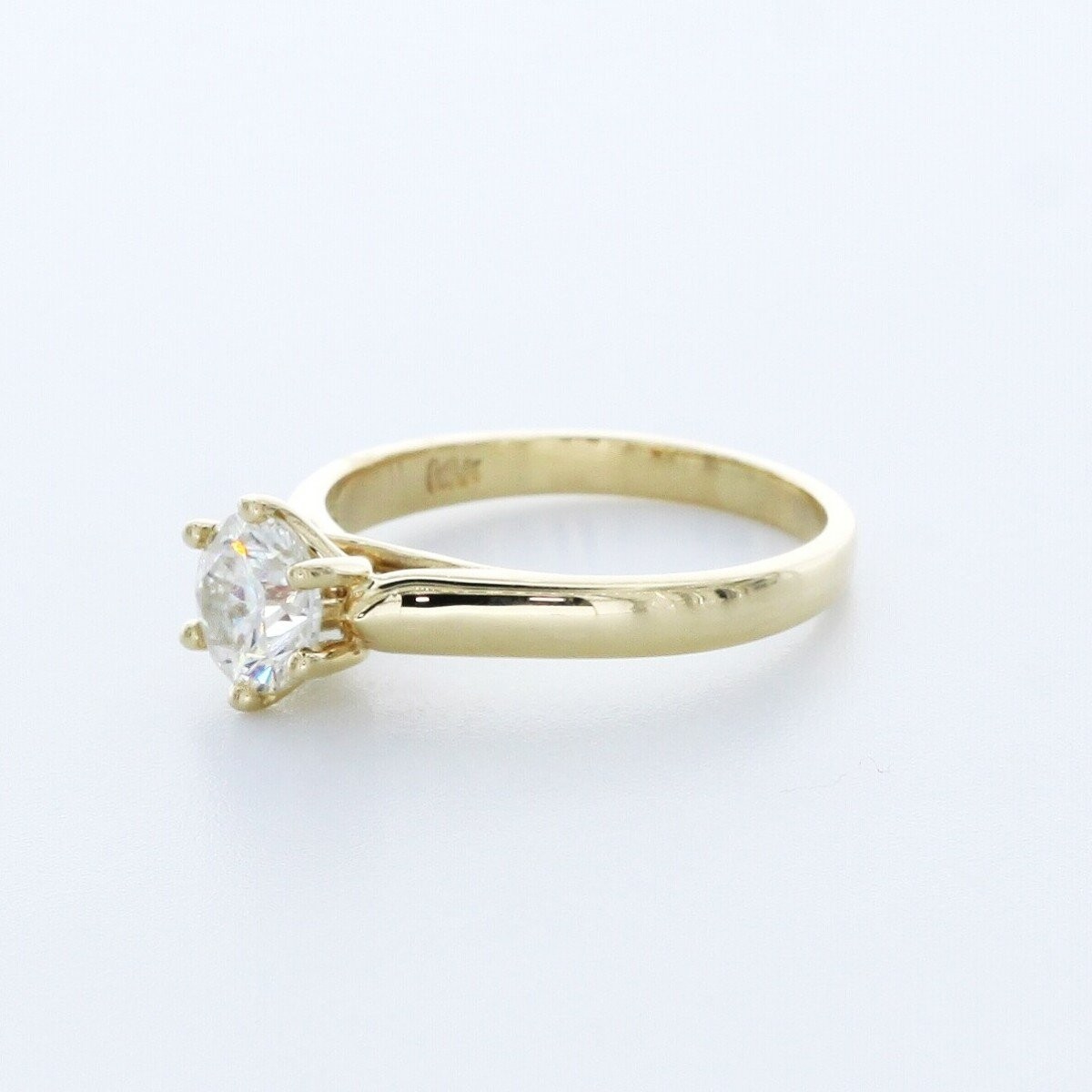 1.0 CT Certified Natural Diamond H/SI1 Round Cut 14K Gold Classic Solitaire Ring
