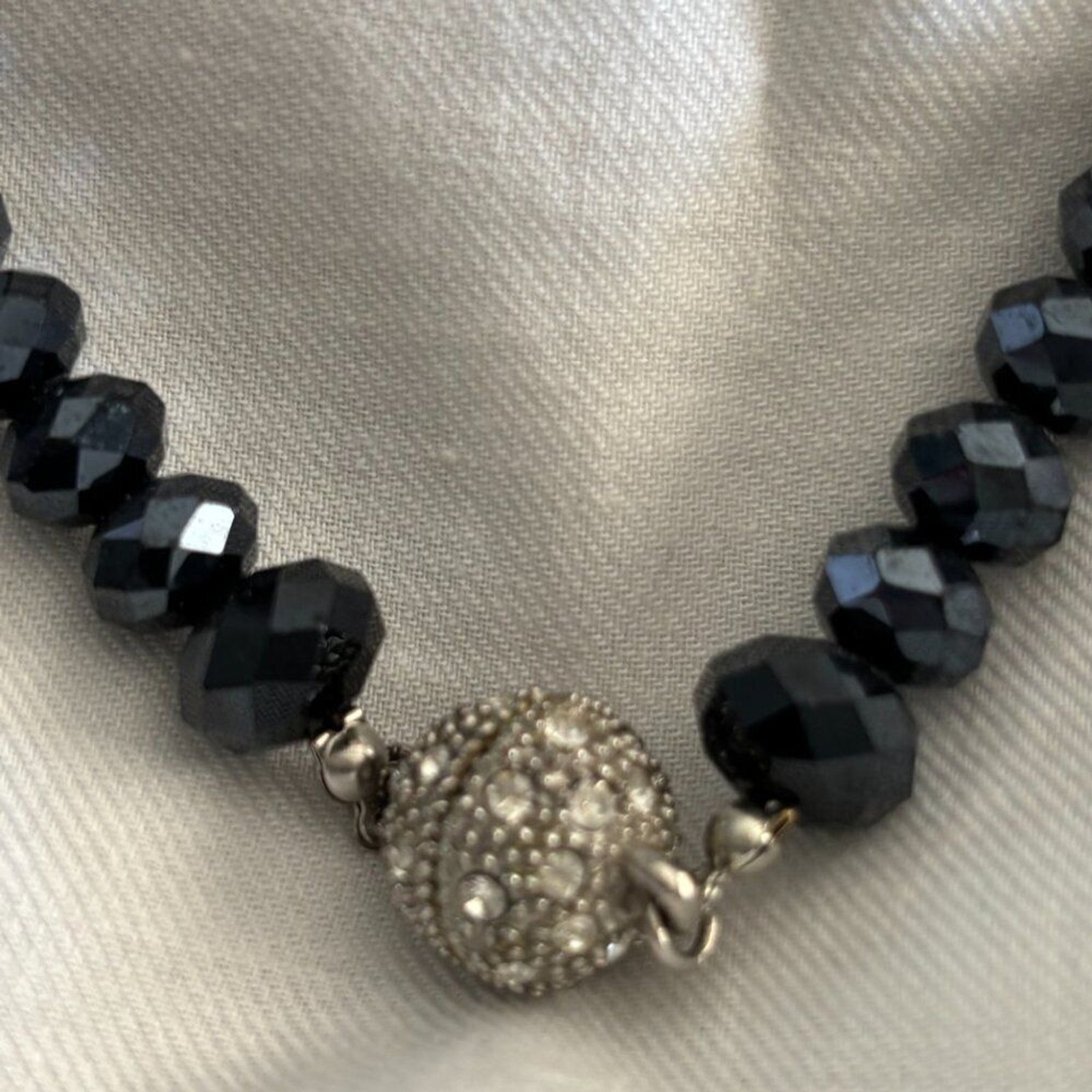 Susan Graver Black Aurora Crystal 2-in-1 Convertible Necklace Magnetic Clasp