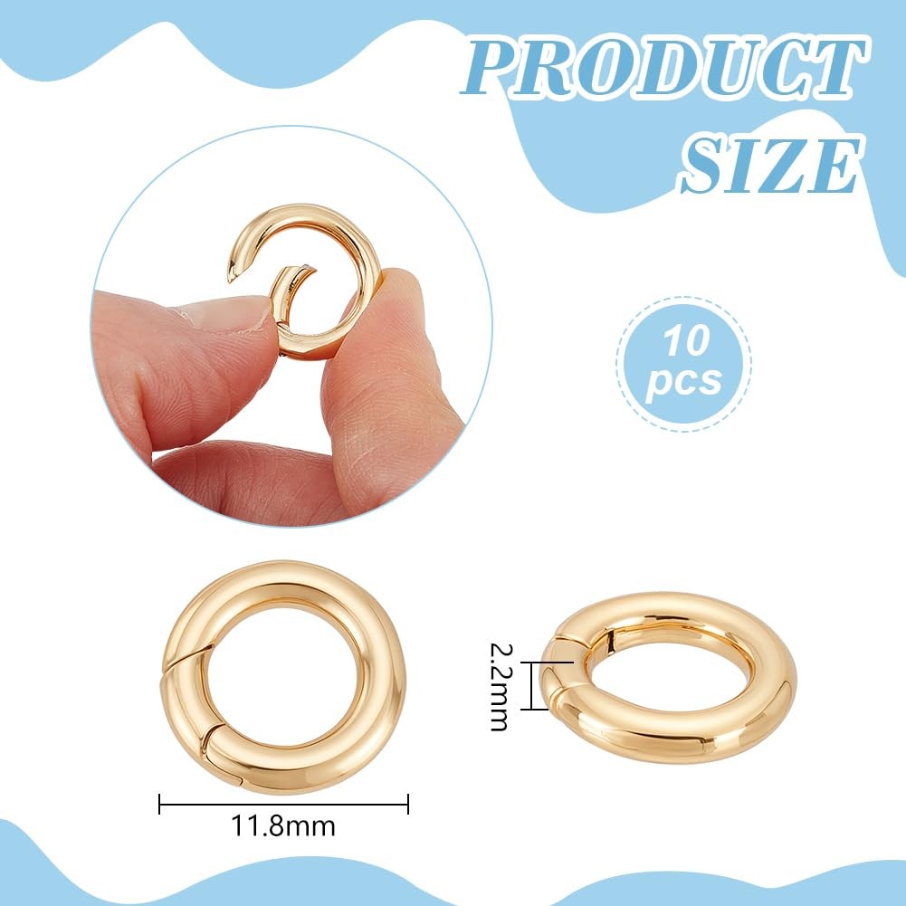 UNICRAFTALE Gold Plated Spring Rings 11.8mm