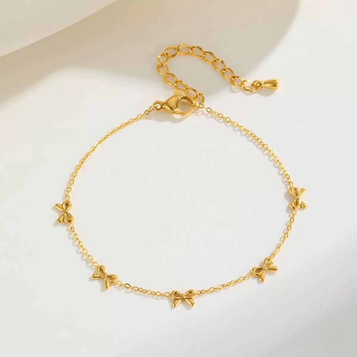 Women Gold Silver Stainless Steel Bow Butterfly Anklet Romantic Birthday Gift