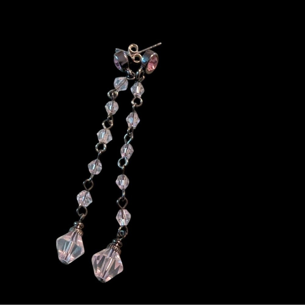 Pretty Pink, Pink Gold Tone, White Necklace Bracelet Earring Set