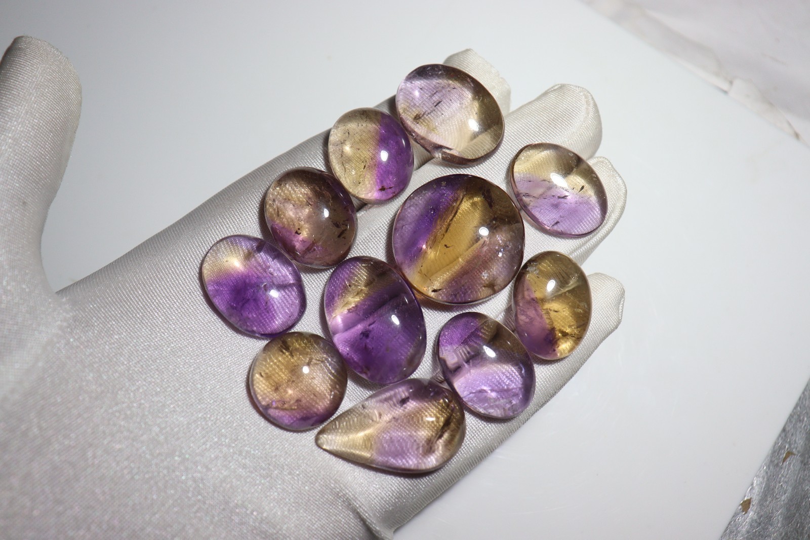 Ametrine Cabochon Bio Color Gemstone All Shape Available 15–30 mm Size