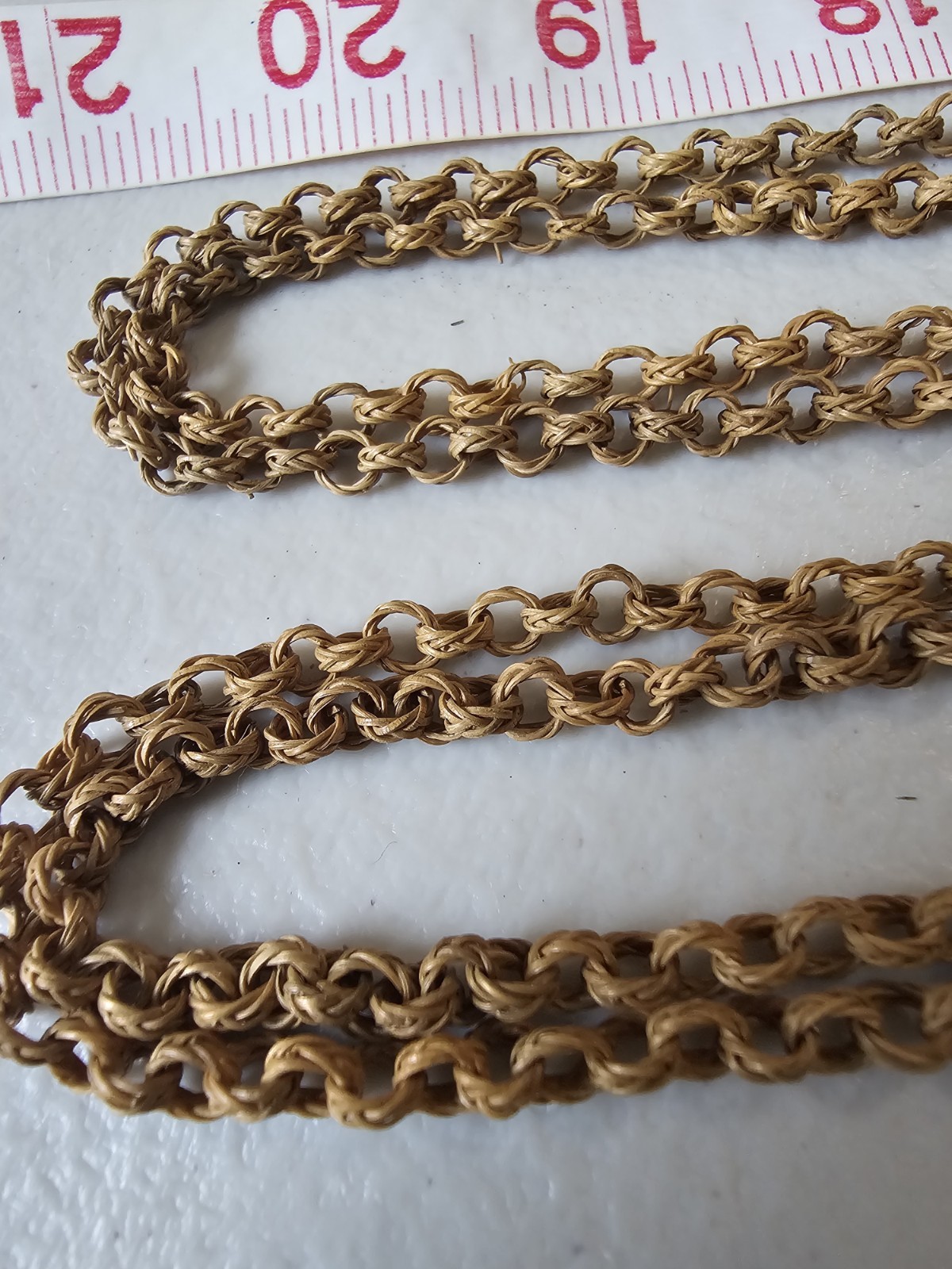 Rare Antique Victorian Wicker Belcher Chain Necklace 52″