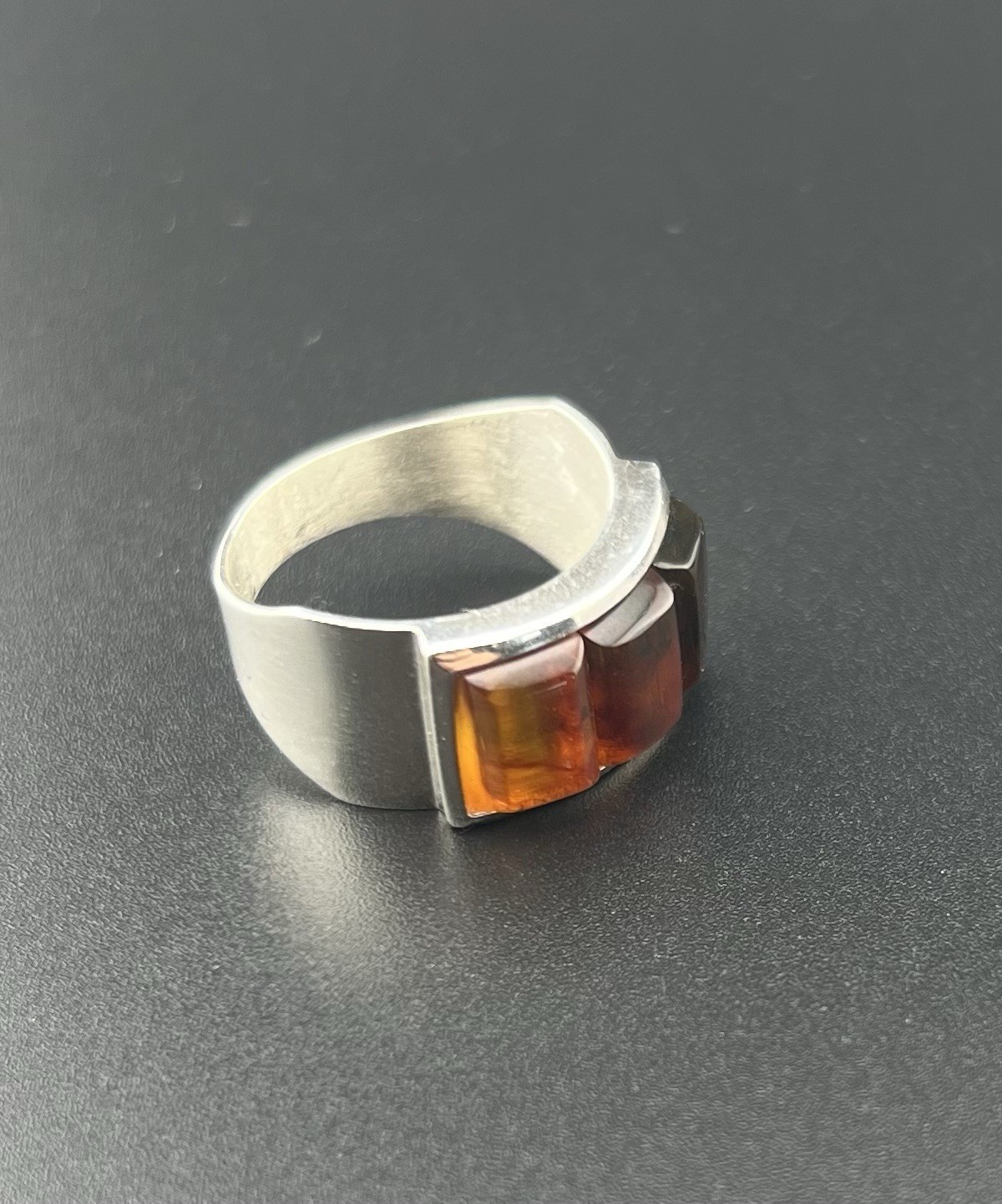 Jay King Mine Finds Red, Orange, And Yellow Stones Sterling Silver Size 8 Ring