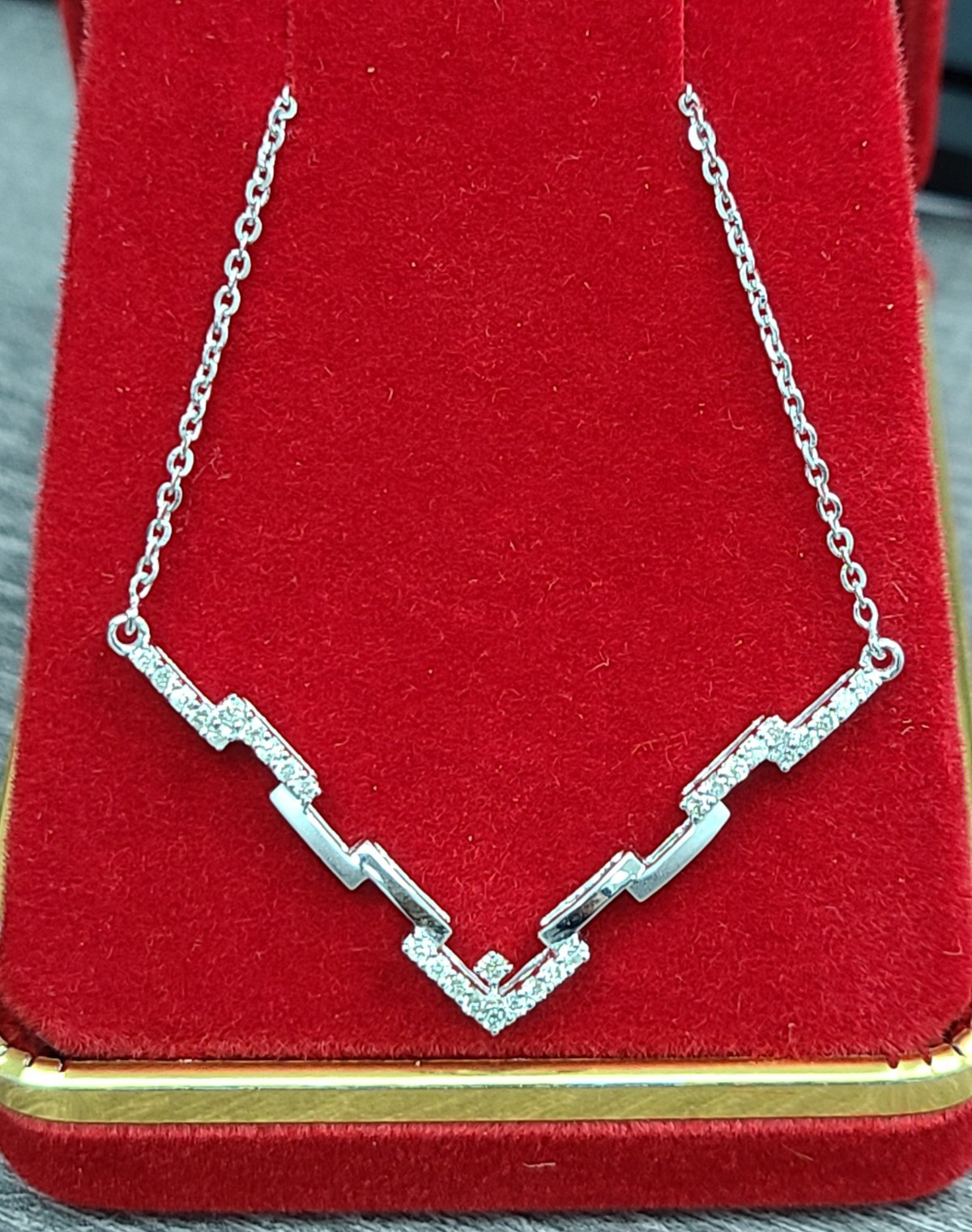 Deal! 0.27CT Natural Genuine Round Cluster Diamond 14K White Gold Necklace 18″