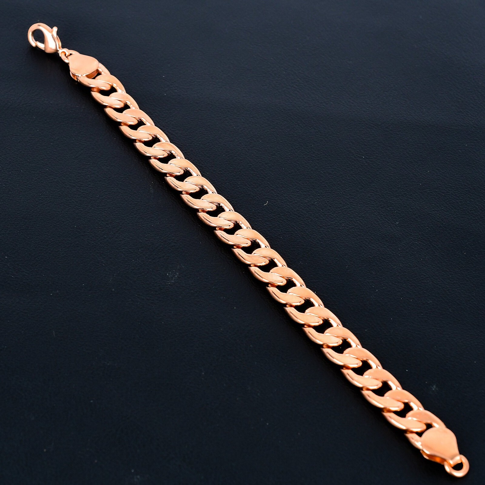 Pure Copper Curb Link Chain Bracelet Copper Bracelet Jewelry 46 Grams, 9″ In