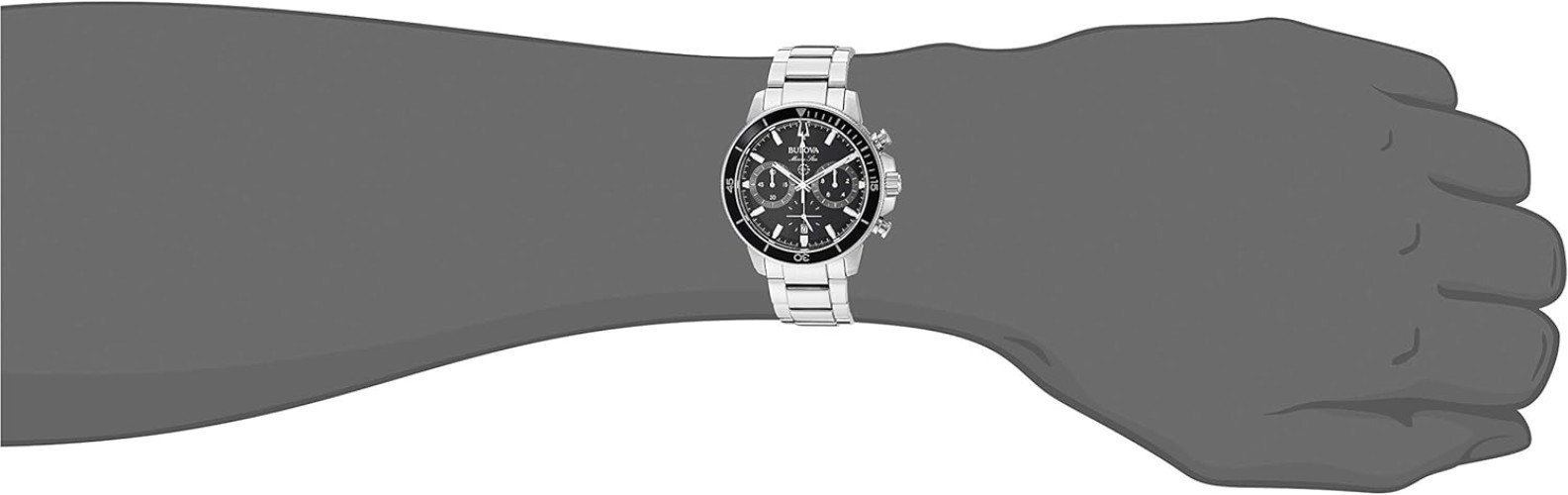 Elegant Men’s Marine Star 6-Hand Chronograph with Black Dial – Nautical Style