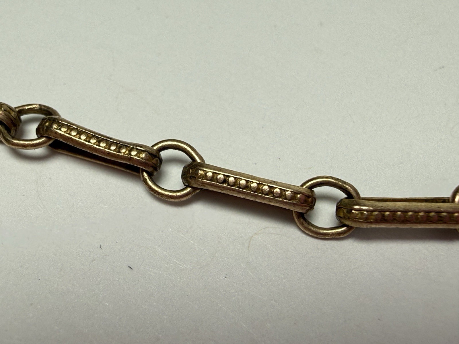 Vintage 1/20 12k Yellow Gold Filled Trombone 7.5”Bracelet Textured Dainty