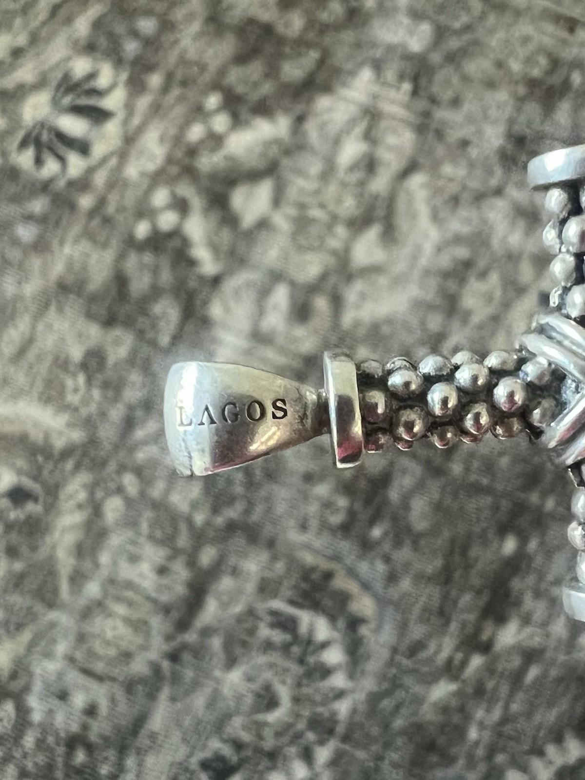 Lagos Signed 925 Sterling Silver Cross Pendant Religious No Stone Silver