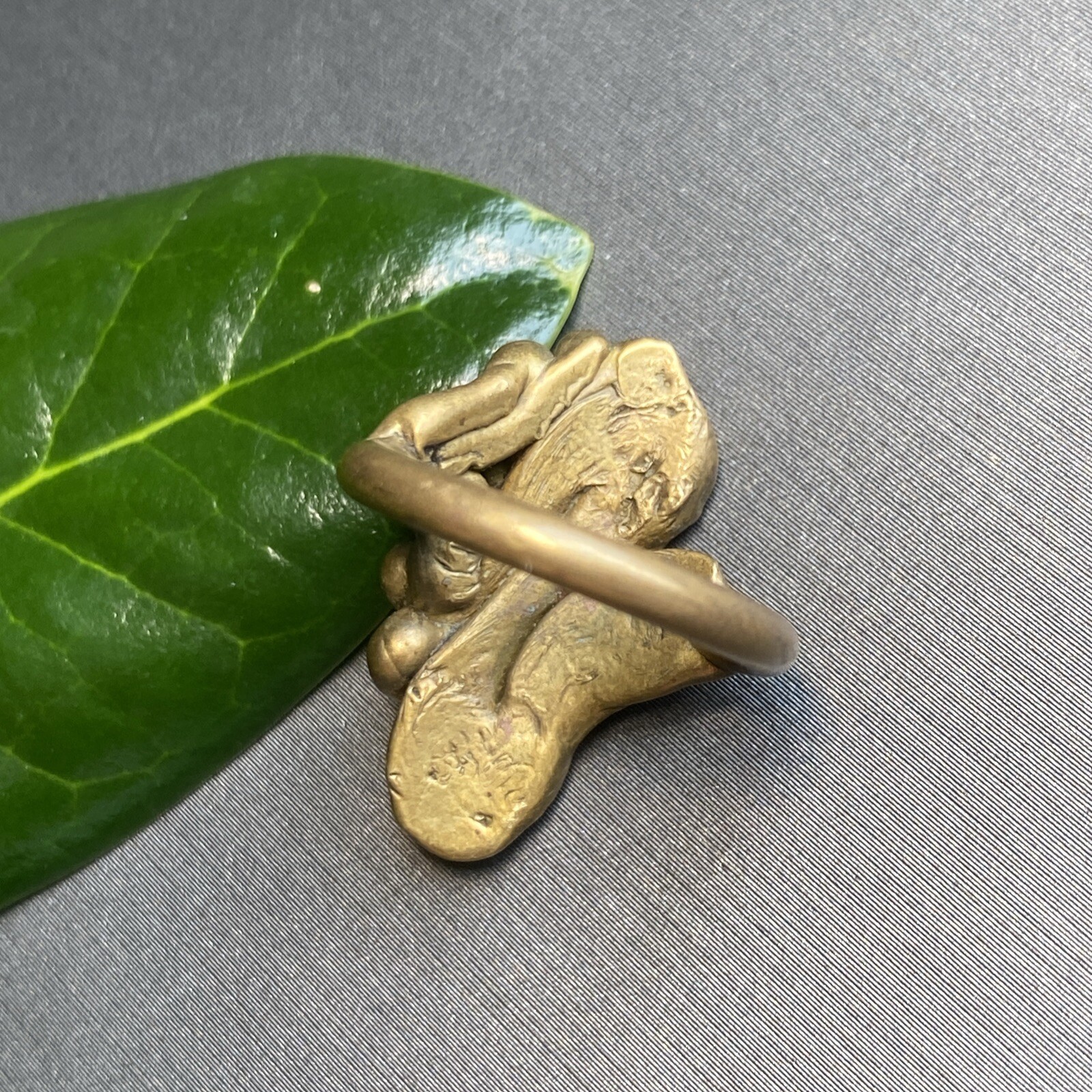 Antique Vintage Art Nouveau Bronze Ring Estate Jewelry Pre-owned Calla Size 4