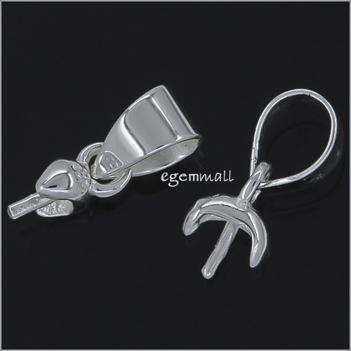 Sterling Silver Pendant Bail Clasp with Pin 1PC #51898