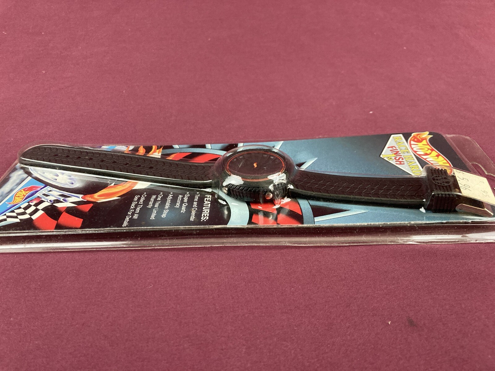 Vintage Hot Wheels Race Hard Digital Wrist Watch Wide Tire Tread Style Band NIB