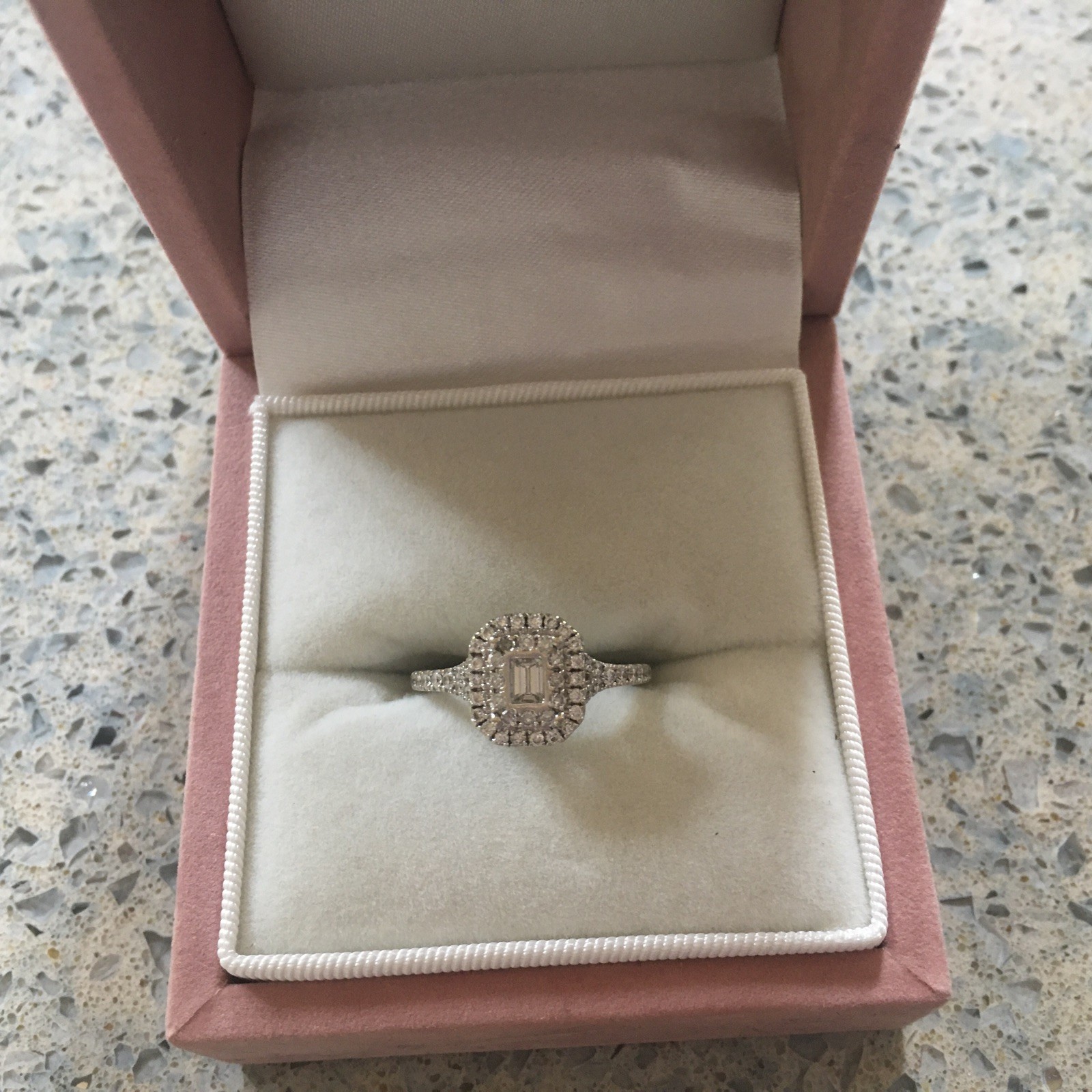 Martin Flyer 14K Gold Emerald Cut 2 Row Diamond Split Shank Ring Sz 7 3=grams !