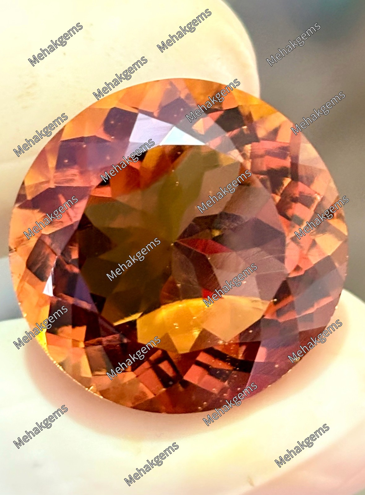 38Ct Certified Color Change Zultanite Round Gemstone, for Wire Wrapping