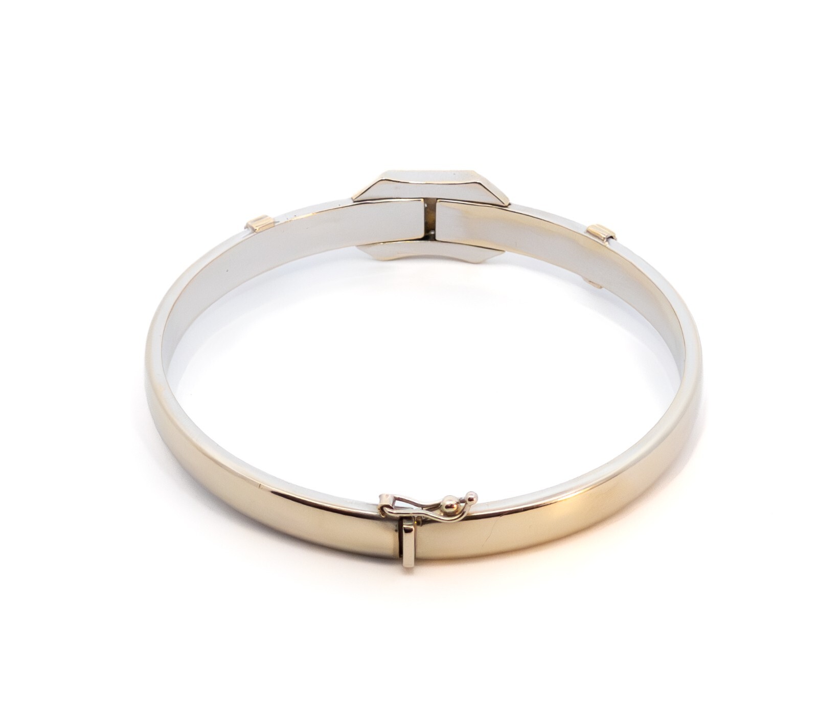 Gold bangle, gold bangle with zircon, yellow gold 585 14 KT