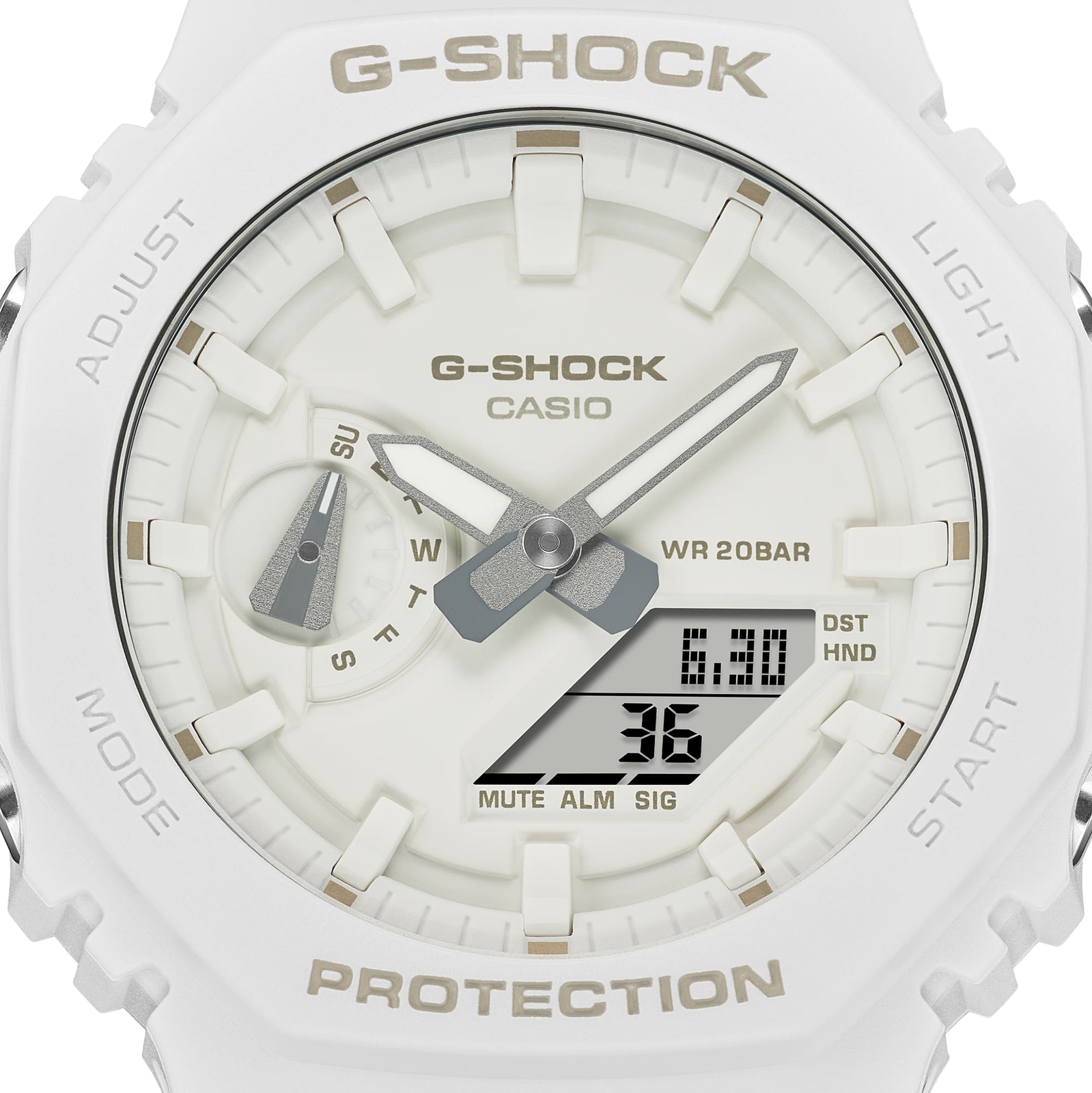CASIO G-SHOCK GA-2100-7A7JF One Tone Series Analog Digital Watch White 45.4mm