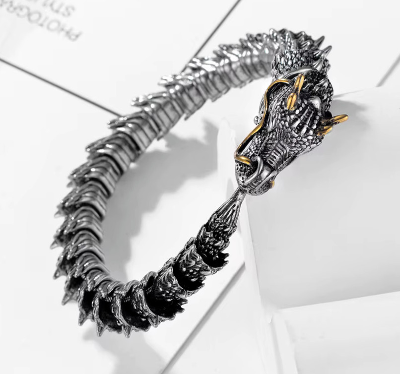Men’s Jewelry Stainless Steel Viking Dragon Bracelet 102