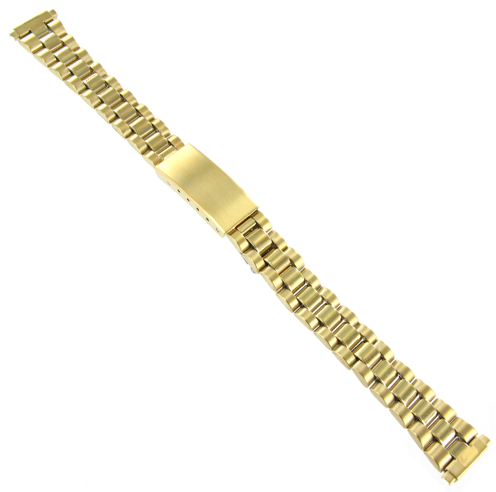11-14mm Speidel Gold Tone Stainless Steel Deployment Buckle Watch Band 3018