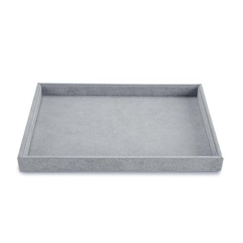 Velvet Flat Jewelry Trays Stackable Jewelry Drawer Organizer Holder for 1 Grid