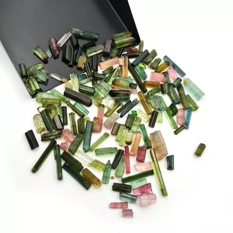 Bi-Color/Multicolor Natural 300 Ct Tourmaline Pencil Rough Lot Loose Gemstone