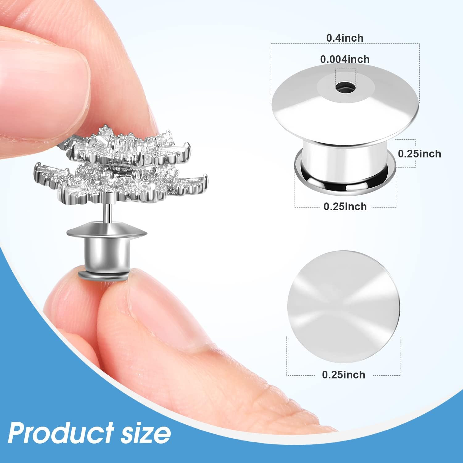 40PCS Locking Pin Back Locking Pin Keeper Clasp, Metal Pin Backing for Brooch En