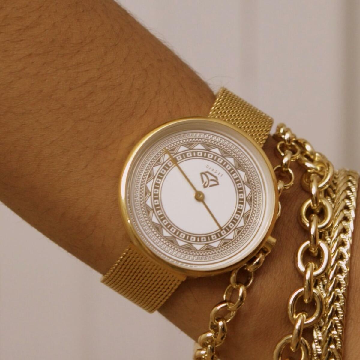 Ladies Watch Gold Plated Wristwatch 24 Carat WATERPROOF U6040DL