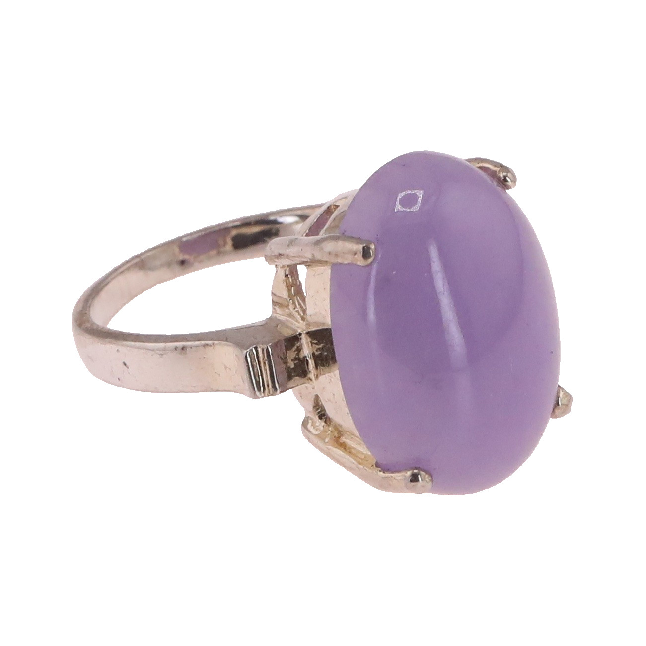 Sterling Silver | Designer GSJ Purple Jade Cocktail Ring | Size 6 | 7g