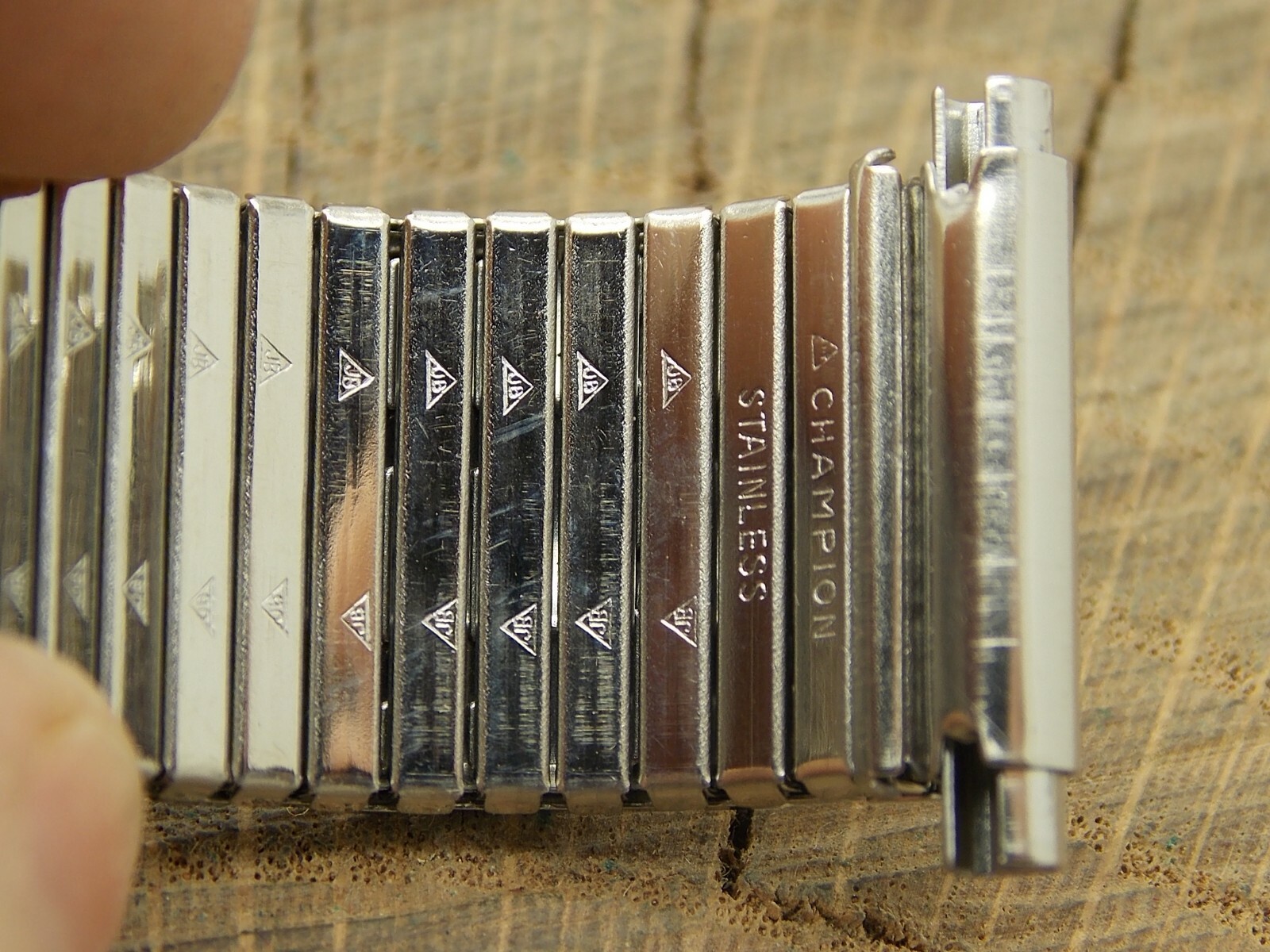NOS Vintage Expansion Stainless Steel JB Champion Watch Band 17.5mm-21mm Unused