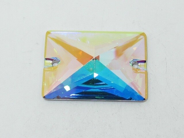 2 pcs. 25X18mm RECTANGLE CRYSTAL AB SEW ON PRECIOSA Rhinestones