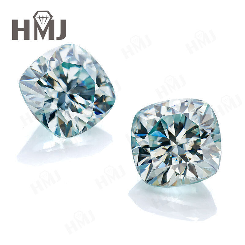 Round Aqua Blue Moissanite Loose Stone Gemstone 6 Shapes GRA Certified Jewelry