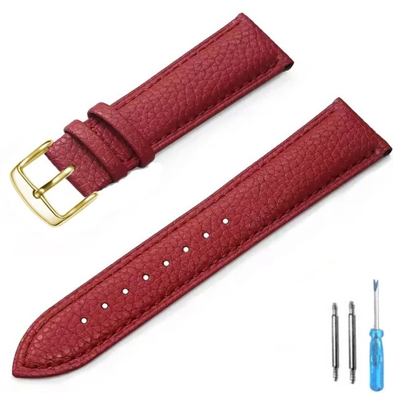 Genuine Leather Watch Strap for Man Women High-quality Wrist Watchband + Tool
