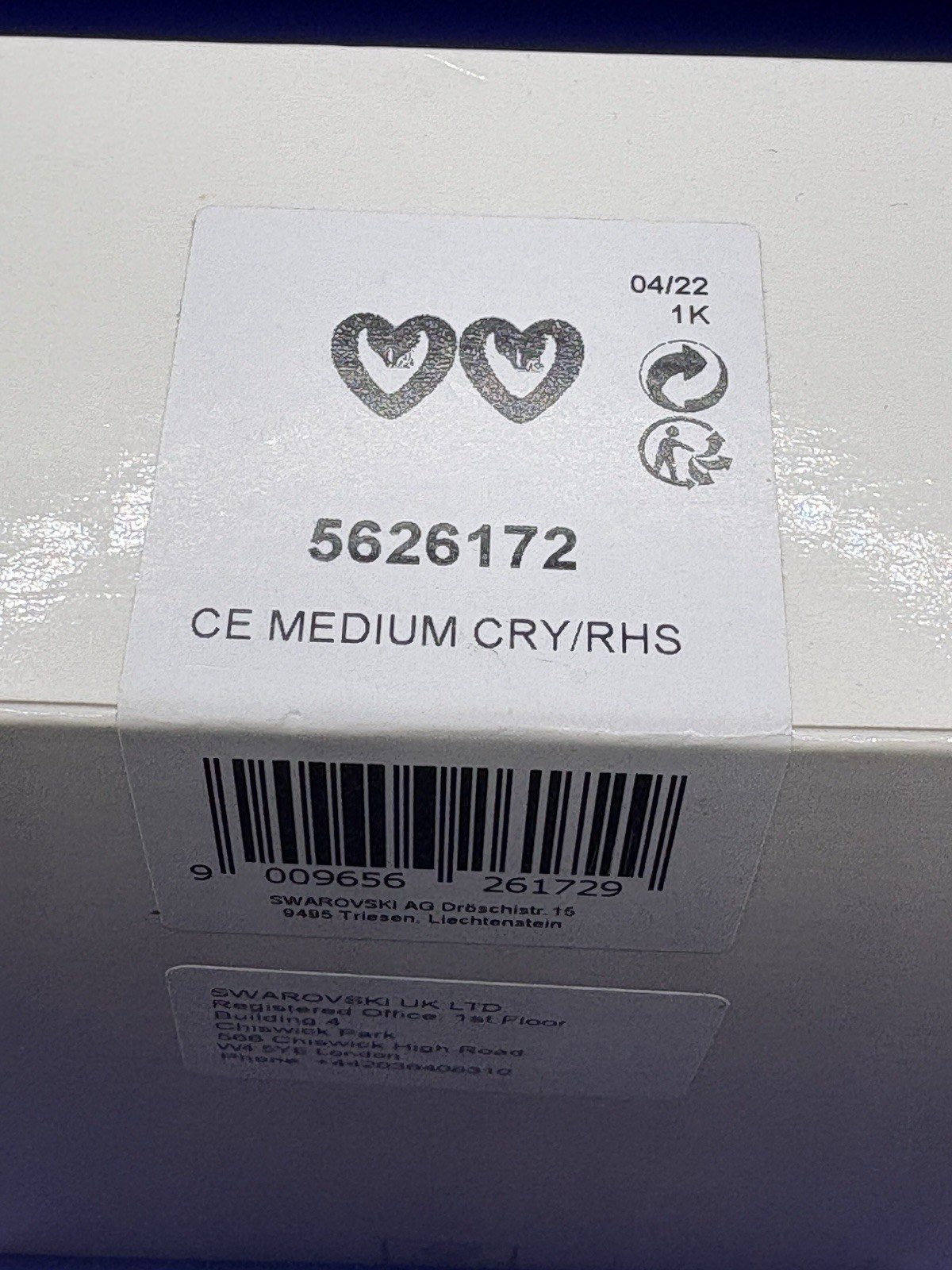 Swarovski Una/Sublima Clip Heart Earrings