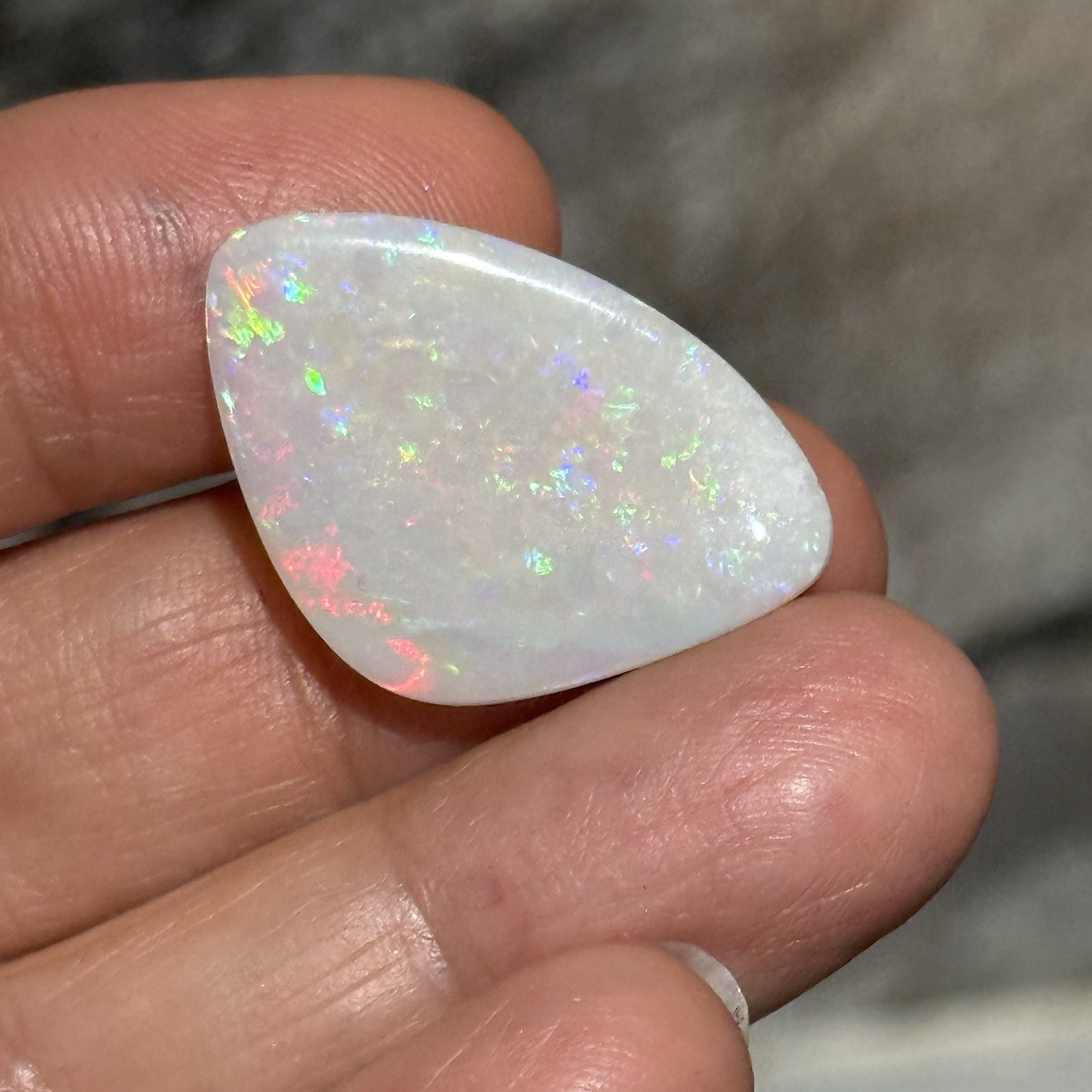 12.10ct 28c19x3.7mm Colorful White Australian Crystal Pipe Opal Cabochon Gem