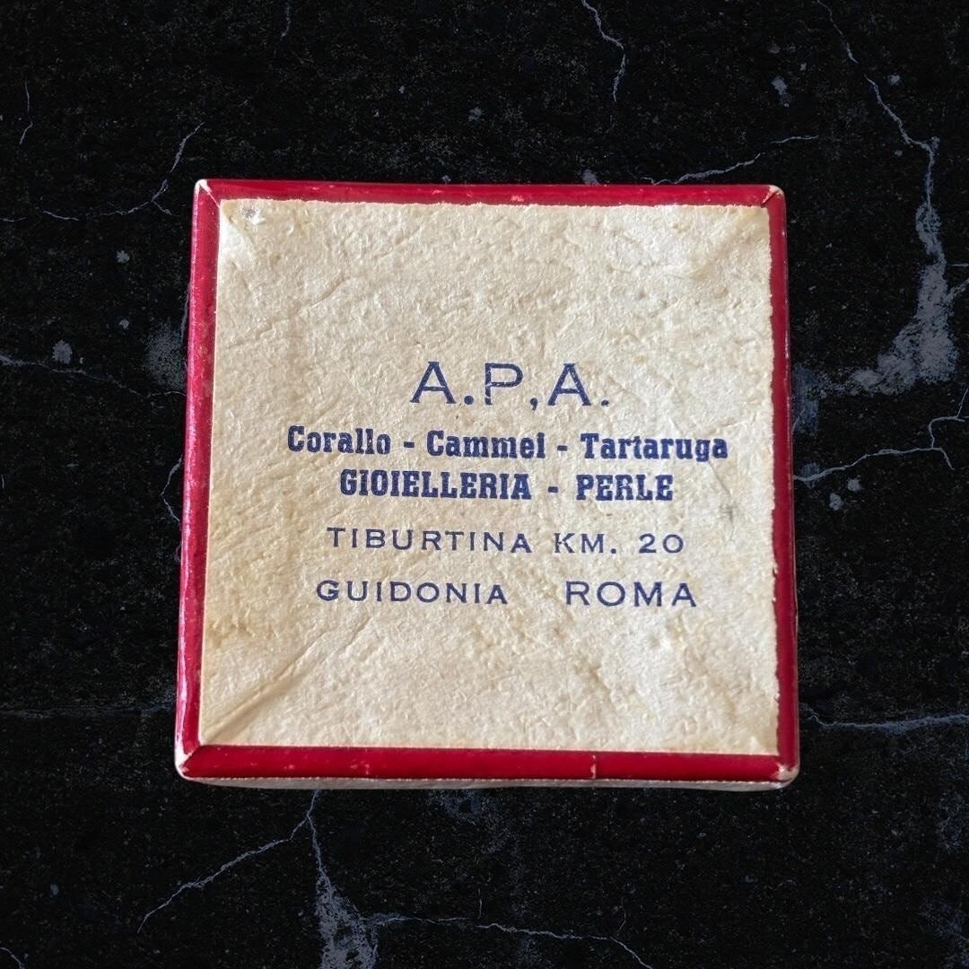 Vintage APA Gioielleria Corallo Cammel Tortuga Perle Jewelry Box Guidonia Roma