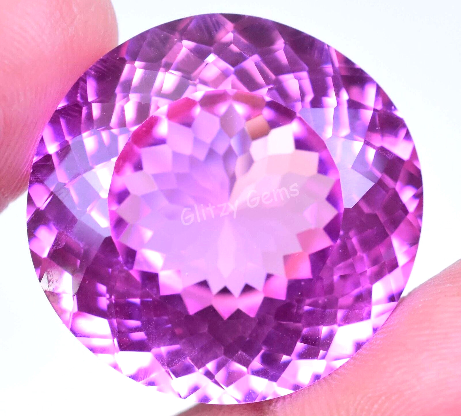 Natural Mogok Pink Ruby 66.10Ct Round Certified Flawless Gigantic Loose Gemstone