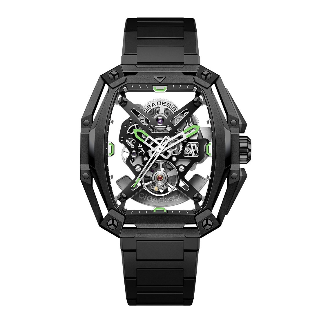 CIGA Design Z Hunter Steel Skeleton Tonneau Black Men’s Watch
