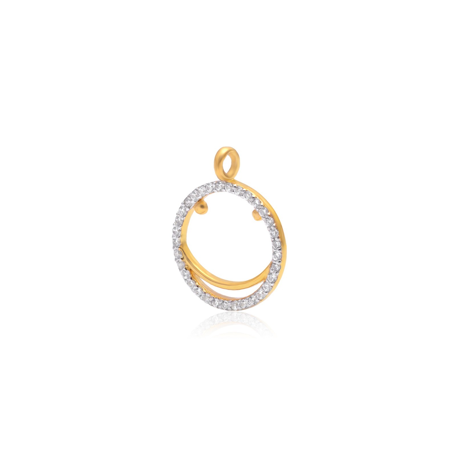 Gold Plated Open Circle Pendant 925 Sterling Silver Necklace for Women