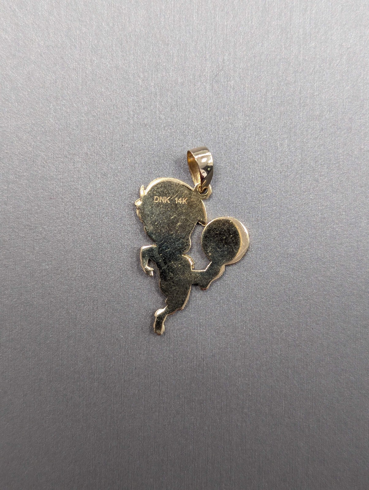 14K Two Tone Football Boy Pendant