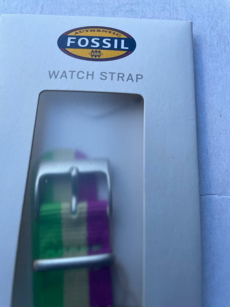 NEW- FOSSIL 18MM ROYAL, COBALT POLYESTER WATCH STRAP,BAND-S181120