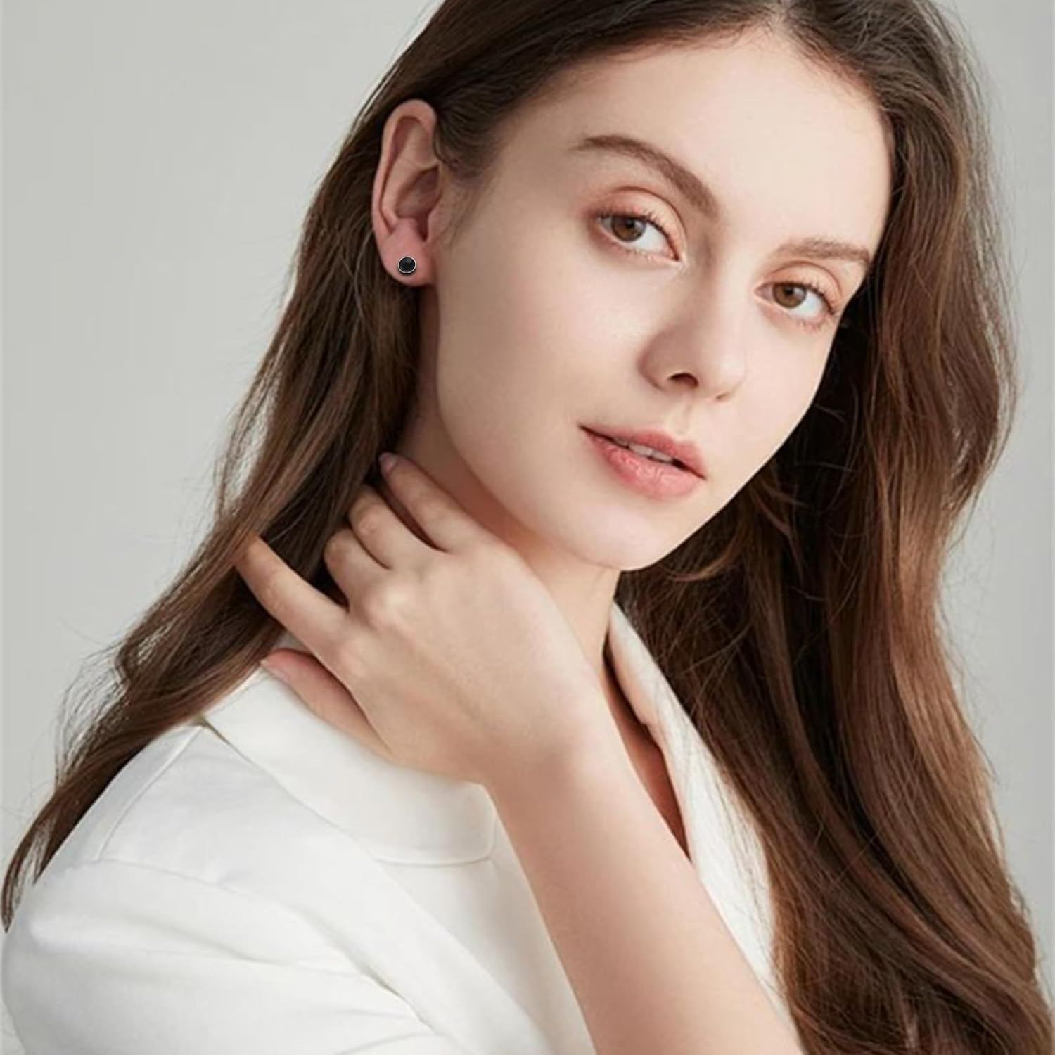 NEWITIN 6 Pairs Stainless Steel Magnetic Stud Earrings for Men and Women