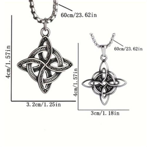 Silver Witch’s Irish Protection Triquetra Trinity Celtic Knot Pendant Necklace