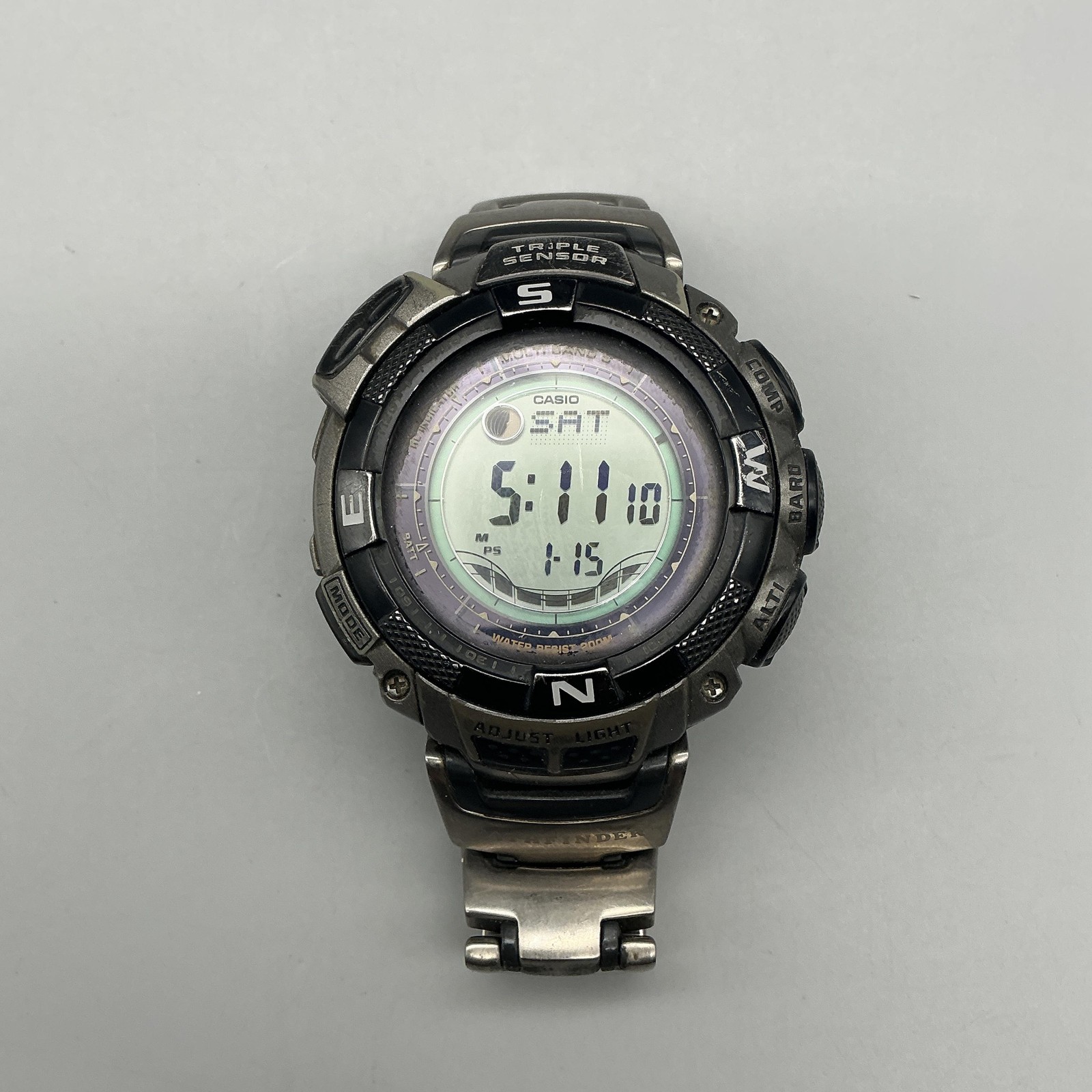 Casio Pathfinder PAW-1500T Mens Watch 49mm Titanium Solar Day Date 7.25″