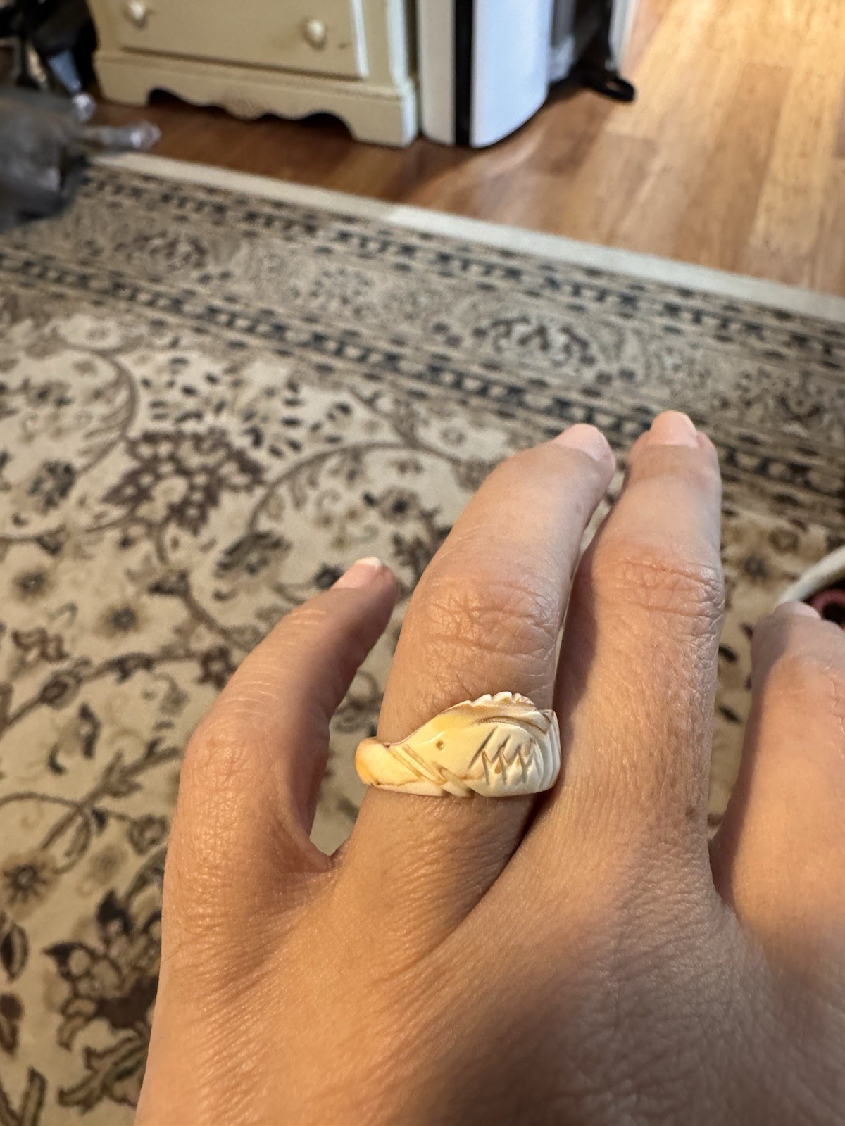 Carved Leaf Pattern Band Ring – No stone. Purchased In Key West, FL.