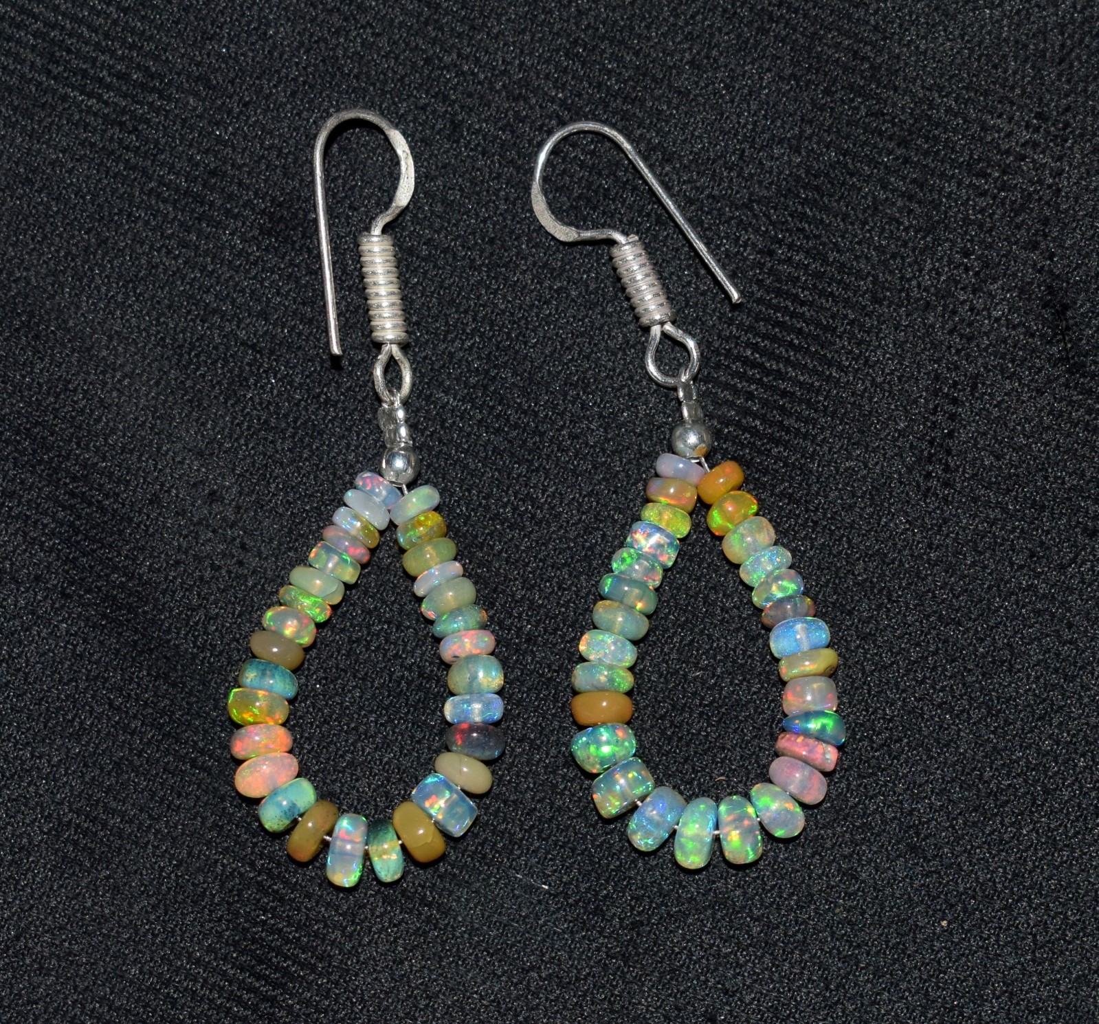Natural Ethiopian Opal Earrings Droop Earring, Opal Gemstone Beads Jewelry F678