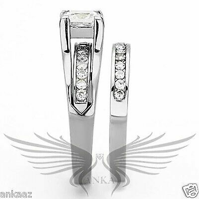 Brilliant Princess Cut Cubic Zircon CZ AAA Wedding Set 5 6 7 8 9 10 11 Tk0W383