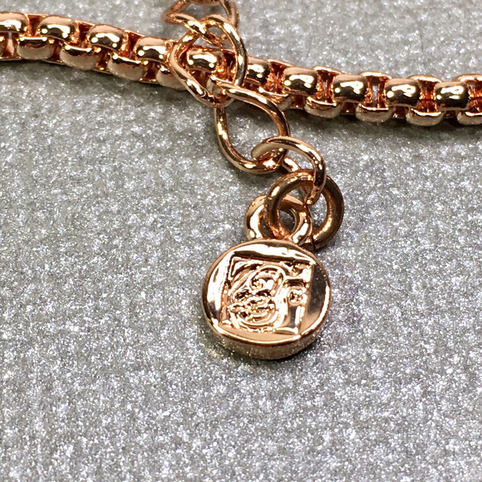 Qianse Fashion Rose Gold Color Amber Rhinestone Chunky Pendant W/ 32″ Box Chain