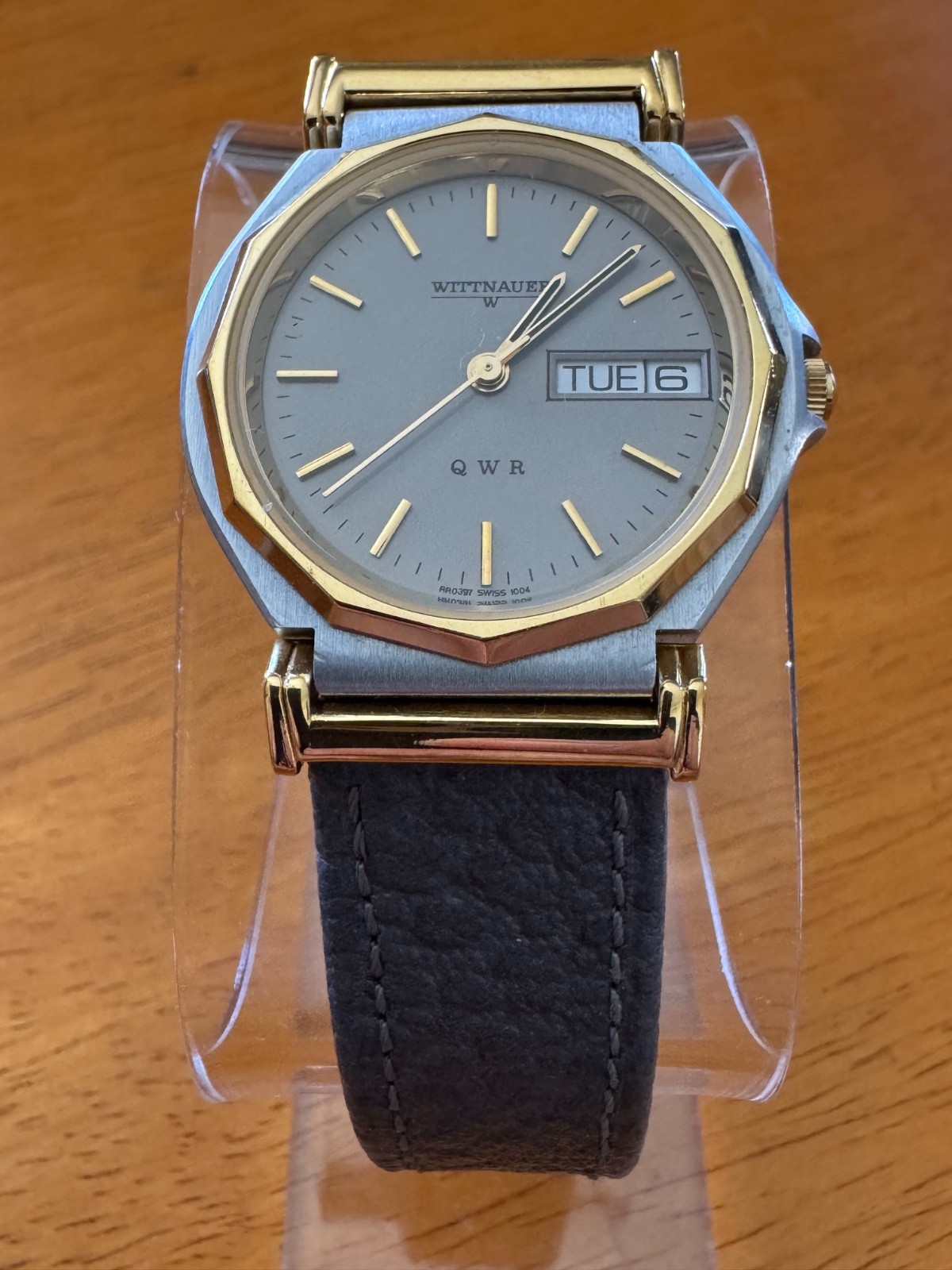 WITTNAEUER LONGINES SWISS MADE “DODECAGON” STYLE BEZEL – 30.5 MM – PIG SKIN BAND