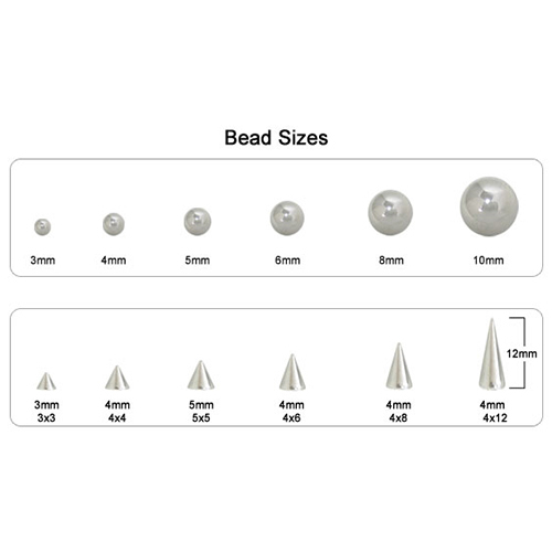 Pack of 60 Assorted Multi-Use Body Jewelry Gauge Lengths Designs Color are Mixed